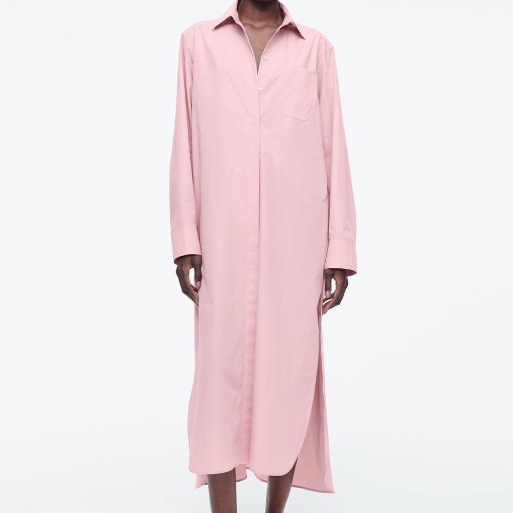 NWT COS Pink Midi Shirt Dress S 6